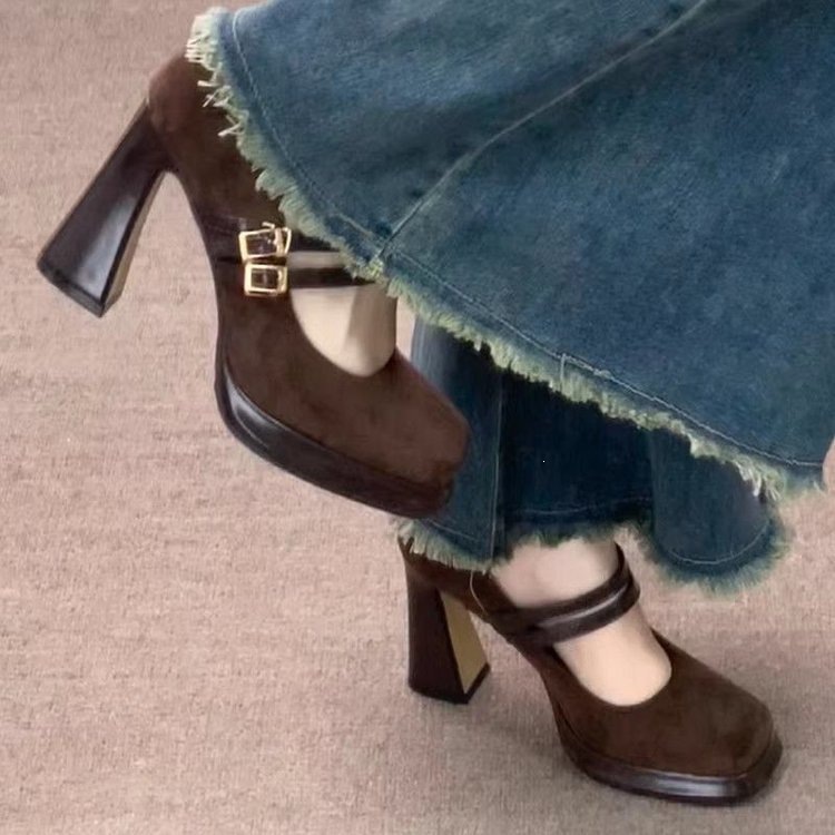 Vintage Fashion Online - Vintage Kalın Topuklu Kadın Mary Jane