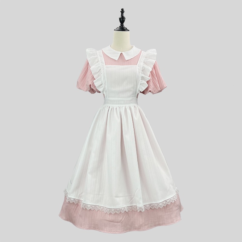 Uzun Pembe Beyaz Hizmetçi Elbi - Vintage Fashion Dresses incelemesi ve fiyatı