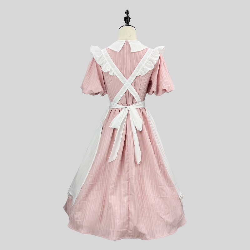 Uzun Pembe Beyaz Hizmetçi Elbi - Vintage Fashion Dresses incelemesi ve fiyatı